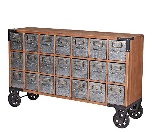 Lowboard „LOFT Studio“ – Apothekerschrank auf Rollen | 21 Schubladen | Holz & Metall | Barschrank im Industrial Design lof060 Palazzo Exklusiv von PALAZZO INT
