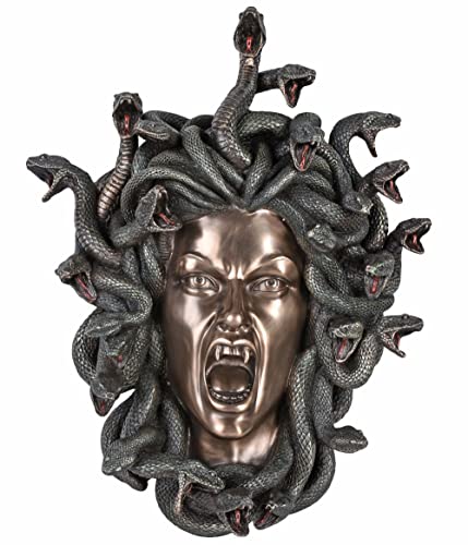 Medusa Kopf in Schlangenkrone Gorgone Büste Frauenkopf Wandfigur Veronese Vampir wu77091V4 Palazzo Exklusiv von PALAZZO INT