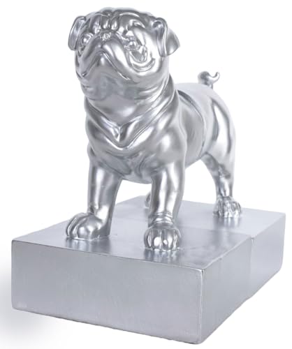 Mopsfigur Buchstützen Mops Silber Buchständer Pug Figur Carlin cw985 Palazzo Exklusiv von PALAZZO INT