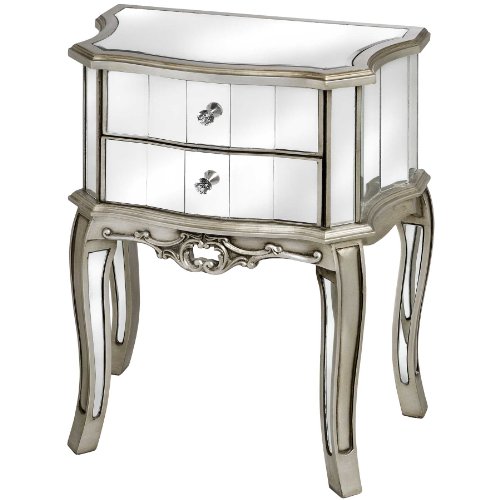 Nachtkommode verspiegelt Nachtschrank verglast Nachtkonsole Kommode Glas vic504 Palazzo Exklusiv von PALAZZO INT