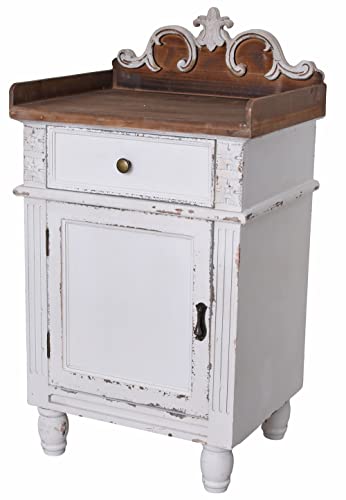 Nachtschrank Shabby Chic Nachtkonsole Weiss Nachttisch Antik Nachtkommode Weiss got028 Palazzo Exklusiv von PALAZZO INT