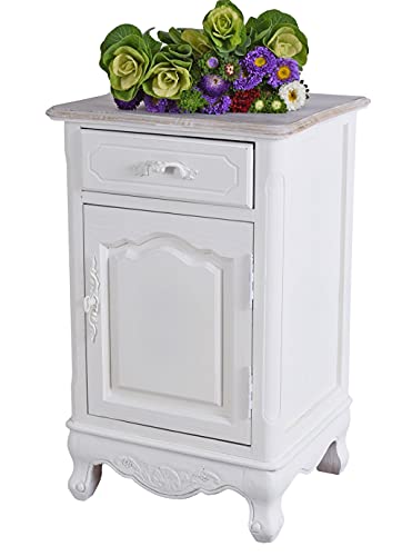 Nostalgischer Vintage Schrank 44cm Shabby Chic Weiss Landhausstil HMA08 Palazzo Exklusiv von PALAZZO INT