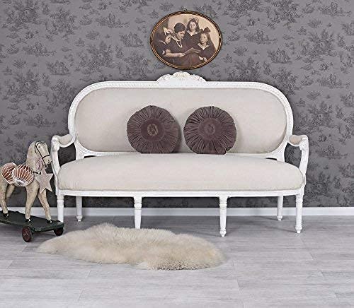 Opulentes Salon Sofa im Rokoko Stil 163 cm Beige Madame Pompadour cat362b01 Palazzo Exklusiv von PALAZZO INT