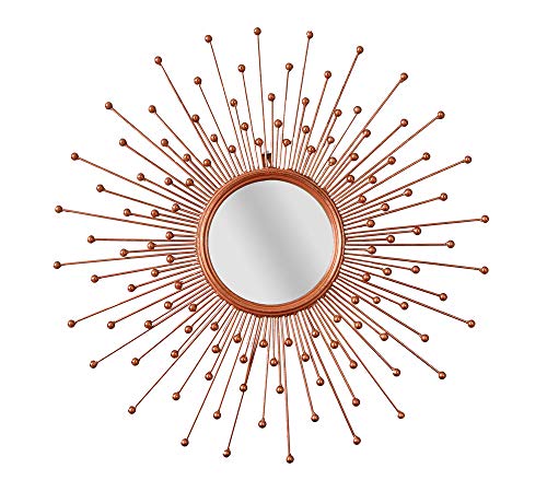 PALAZZO INT Sonnenspiegel „Schloss Sanssouci“ – Barocker Kupferspiegel aus Metall, Wanddeko Ø 73 cm mit Spiegelglas Ø 20 cm, detailgetreue Reproduktion für Wohnzimmer & Flur frf112 von PALAZZO INT