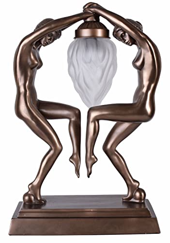 Puristische Art Deco Lampe (ohne Leuchtmittel) nackte Tänzerinnen erotische Tischleuchte IS097 Palazzo Exklusiv von PALAZZO INT