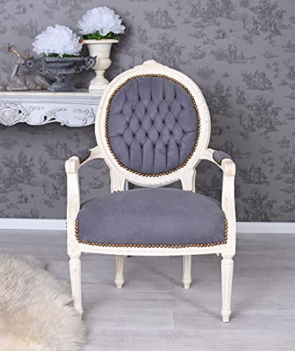 Romantischer Barock Sessel im Shabby Chic Vintage Stil Holz gepolstert cat519d19 Palazzo Exklusiv von PALAZZO INT