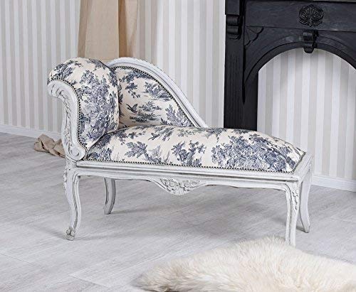 Romantisches Sofa Ottomane Landhausstil Weiss Blau Holz Shabby Chic cat508k33 Palazzo Exklusiv von PALAZZO INT