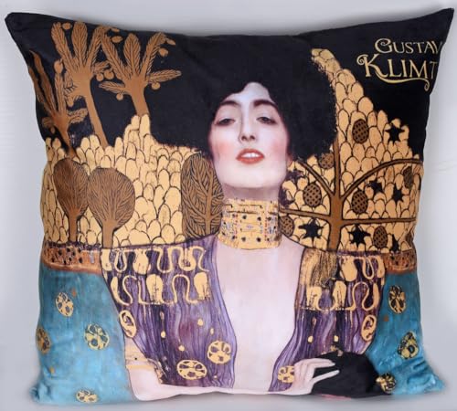 Samt Kissen mit Füllung Gustav Klimt Judith 45x45cm von Carmani han023-8010 Palazzo Exklusiv von PALAZZO INT