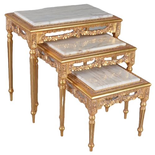 Satztische 3er Set Gold Tisch Barock Holztische Marmorplatte Beistelltisch Antik cat911 Palazzo Exklusiv Satztische 3er Set Gold Tisch Barock Holztische Marmorplatte Beistelltisch Antik cat911 Palazzo Exklusiv von PALAZZO INT