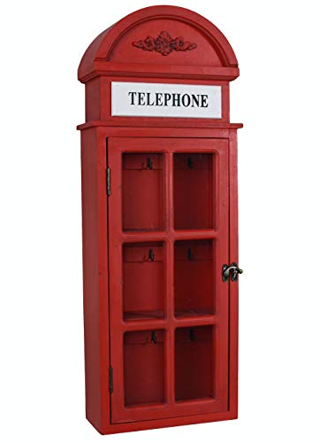 Schlüsselkasten englische Telefonzelle Schlüsselbrett Schlüsselschrank Retro 85cm mxa089 Palazzo Exklusiv von PALAZZO INT
