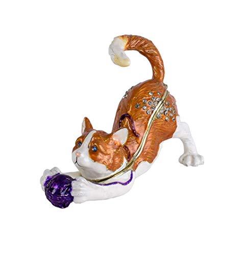 Schmuckdose Metall Buckelkatze Pillendose Kater Tabatiere Faberge Dose cl216 Palazzo Exklusiv von PALAZZO INT