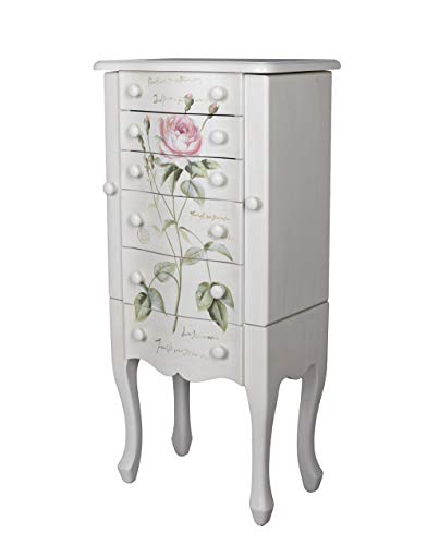 Schmuckkommode Vintage Kommode Rosenbemalung Schmuckschrank 94x43x27 cm Shabby frf086 Palazzo Exclusiv von PALAZZO INT