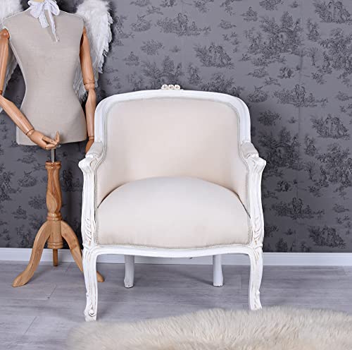 Sessel Barock Bergere en Confessional Armlehnensessel Holz beige cat660b01 Palazzo Exklusiv von PALAZZO INT