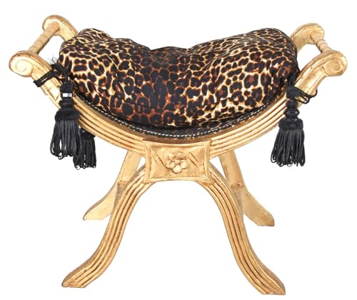 Sitzhocker Leopard venezianischer Schemel Hocker Barock Fußhocker cat350a16 Palazzo Exklusiv von PALAZZO INT