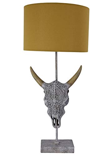 Tischlampe Bullenschädel 70cm Stierkopf Leuchte (ohne Leuchtmittel) Rinderschädel Tischleuchte 70cm cw236 Palazzo Exklusiv von PALAZZO INT