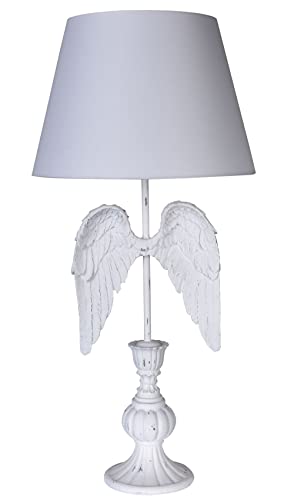Tischlampe Engelsflügel Weiss Lampe 65cm ohne Leuchtmittel Shabby Chic Leuchte Flügel Engel cw615 Palazzo Exklusiv von PALAZZO INT