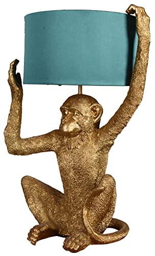 Tischlampe Gold Lampe Affe Tierlampe Monkey Leuchte ohne Leuchtmittel Affe Figur 54cm cw261 Palazzo Exklusiv von PALAZZO INT