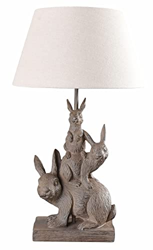 Tischlampe Hase Leuchte Hasenfigur Tischleuchte Dekoleuchte (ohne Leuchtmittel) Beige Polystein Nachttischlampe cw602 Palazzo Exklusiv von PALAZZO INT