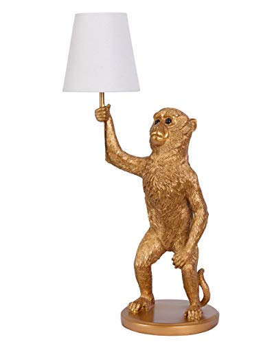 Tischlampe Monkey Lichtskulptur Tischlampe Affe Affenlampe Tierleuchte Gold 62cm cw231 Palazzo Exklusiv von PALAZZO INT