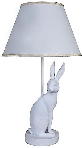 Tischlampe Rabbit Leuchte Hase Landhaus Hasenlampe (ohne Leuchtmittel) Weiss Hasenleuchte Weiss 53cm cw634 Palazzo Exklusiv von PALAZZO INT