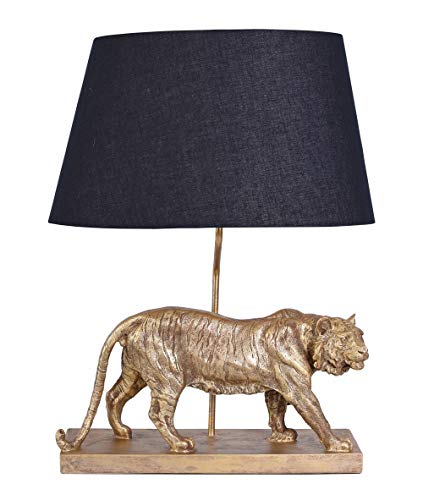 Tischlampe Tiger Figurenleuchte Tischleuchte 8ohne Leuchtmittel) Tigerfigur Nachttischlampe Schwarz cw232 Palazzo Exklusiv von PALAZZO INT