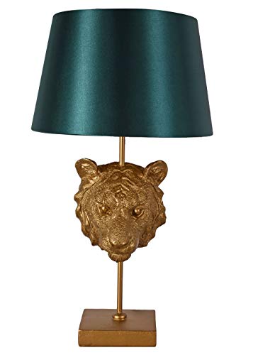 Tischlampe Tigerkopf Gold Tierkopf Leuchte (ohne Leuchtmittel) Nachttischlampe Loewenkopf 57cm cw243 Palazzo Exklusiv von PALAZZO INT