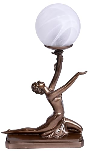 Tischleuchte (ohne Leuchtmittel) Art Deco Tänzerin Lampe Kugelschirm Tischlampe Antik Stil is271 Palazzo Exklusiv von PALAZZO INT