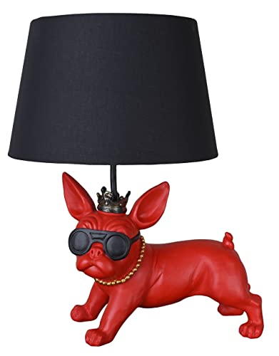 PALAZZO INT Tischleuchte Frenchie Figur Lampe Hundelampe französische Bulldogge 47×45×31 cm, E27-Fassung, verspielt-elegantes Wohnaccessoire von PALAZZO INT