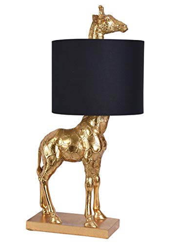 Tischleuchte Giraffe Gold Schwarz Nachttischlampe (ohne Leuchtmittel) Wohnzimmerlampe 70cm Leuchte cw226 Palazzo Exklusiv von PALAZZO INT
