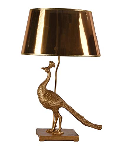 Tischleuchte Pfau Gold Nachttischlampe Leuchte Vogelfigur Dekolampe 72cm cw241 Palazzo Exklusiv von PALAZZO INT