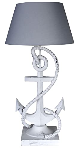 Tischleuchte Sylt Lampe Anker Tischlampe 64cm Leuchte ohne Leuchtmittel Weiss Dekolampe cw616 Palazzo Exklusiv von PALAZZO INT