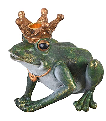 Tischleuchter Froschkönig Kerzenleuchter Frosch Statue Kerzenhalter Froschfigur tvc117 Palazzo Exklusiv von PALAZZO INT