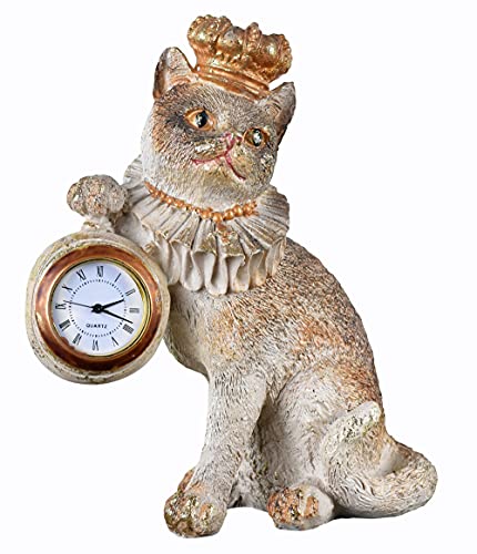 Tischuhr Katzenprinzessin Uhr Katze mit Krone Kaminuhr 17 cm Kätzchen tvc105 Palazzo Exclusiv von PALAZZO INT