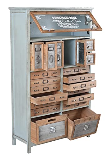 Hochkommode „LOFT Studio“ – Industrial Apothekerschrank | Holz & Metall | Vintage Schrank mit 19 Schubladen & Türen lof005 Palazzo Exklusiv von PALAZZO INT