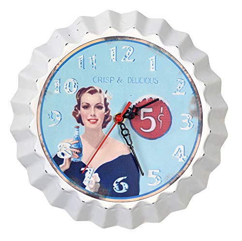 Vintage Wanduhr Pin Up Girl Rockabilly Bunt Uhr 25cm Durchmesser Retro Stil LDA014 Palazzo Exklusiv von PALAZZO INT