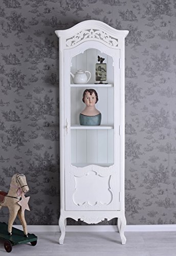 Vitrine Weiss Vitrinenschrank Landhausstil Regal Vintage Schrank 58 cm HMA26 Palazzo Exclusiv von PALAZZO INT
