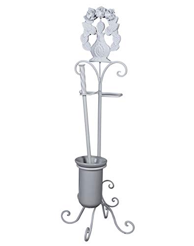 WC Bürste Vintage Weiss Toilettenganitur WC Rollenhalter Klobürste USM011 Palazzo Exklusiv von PALAZZO INT