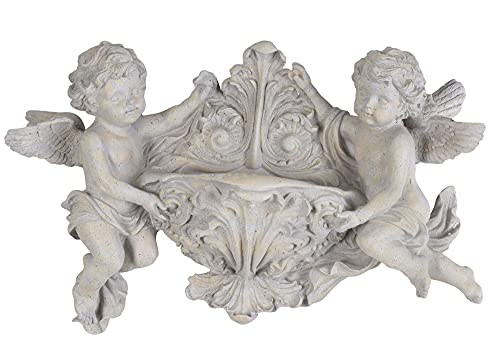 Wandfigur Pflanzentopf Gartenskulptur Engel Wandskulptur Aussenbereich Gartendekoration Outdoor Engel Barock Beige 35x56 cm lup042 Palazzo Exklusiv von PALAZZO INT