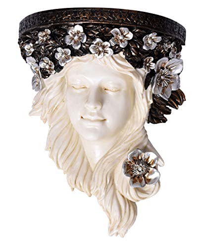 PALAZZO INT Wandkonsole Jugendstil Mädchenkopf – Luxuriöse Wanddekoration mit Blumenkranz, Handbemalt, Polystein, IS009, 26 cm Höhe PALAZZO INT Wandkonsole Jugendstil Mädchenkopf – Luxuriöse Wanddekoration mit Blumenkranz, Handbemalt, Polystein, IS009, 26 cm Höhe von PALAZZO INT