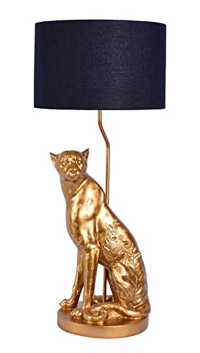 XL Tischlampe Leopard Gold Schwarz Panther Art Deco Bodenlampe (ohne Leuchtmittel) Tischleuchte 77cm cw230 Palazzo Exklusiv von PALAZZO INT