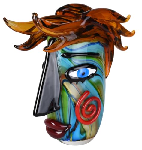XL Vase Glas Murano Stil Glasvase Gesicht Antik Bunt 30cm lup138 Palazzo Exklusiv von PALAZZO INT