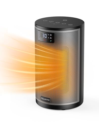 PALINTH Heizlüfter Energiesparend, 1500W Elektroheizung PTC-Keramik Heizung, 4 Modi Tragbare Heizstrahler mit Thermostat, Überhitzung & Tip Over Schutz, 8H Timer, für Indoor von PALINTH