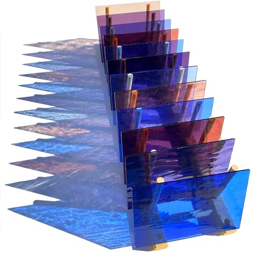 PALJOLLY Glasmosaikfliesen für Projekte (blau + lila gemischt) 12 Bögen für Kathedralenkunst, 15,2 x 10,2 cm von PALJOLLY