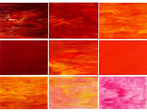 PALJOLLY Rote Buntglasbögen, 10,2 x 15,2 cm, Mosaikzubehör, Flammen-Kollektion für Handwerk und Mosaik, 9er-Pack PALJOLLY Rote Buntglasbögen, 10,2 x 15,2 cm, Mosaikzubehör, Flammen-Kollektion für Handwerk und Mosaik, 9er-Pack von PALJOLLY