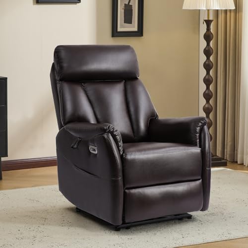 PALLOME Relaxsessel Fernsehsessel Elektrisch Werstellbar mit Massage & Wärmefunktion, TV Sessel mit Liegefunktion & Fußstütze, bis 160 kg für Wohnzimmer (Braun) von PALLOME