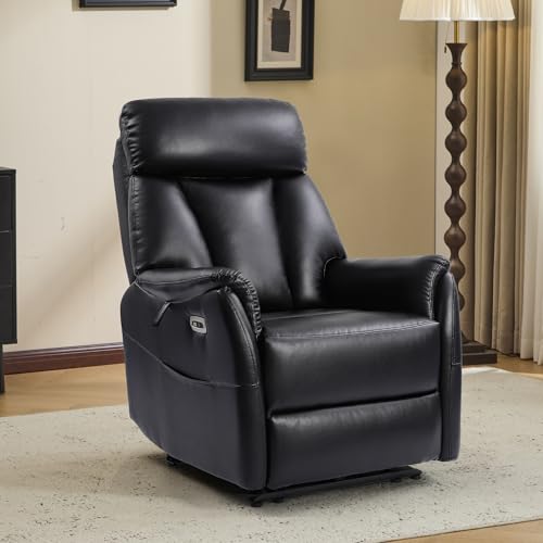 PALLOME Relaxsessel Fernsehsessel elektrisch verstellbar mit Massage & Wärmefunktion, TV Sessel mit Liegefunktion & Fußstütze, bis 160 kg für Wohnzimmer (Schwarz) von PALLOME