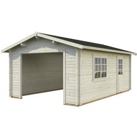 PALMAKO Blockbohlen-Garage, BxT: 360 x 550 cm (Außenmaße), Holz - beige von PALMAKO