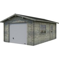PALMAKO Blockbohlen-Garage, BxT: 360 x 550 cm (Außenmaße), Holz - grau von PALMAKO