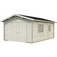 PALMAKO Blockbohlen-Garage, BxT: 360 x 550 cm (Außenmaße), Holz - transparent von PALMAKO
