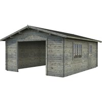 PALMAKO AS Blockbohlen-Garage, BxT: 450 x 550 cm (Außenmaße), Holz - grau von PALMAKO AS